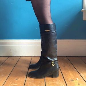 Black Leather Coach Boots